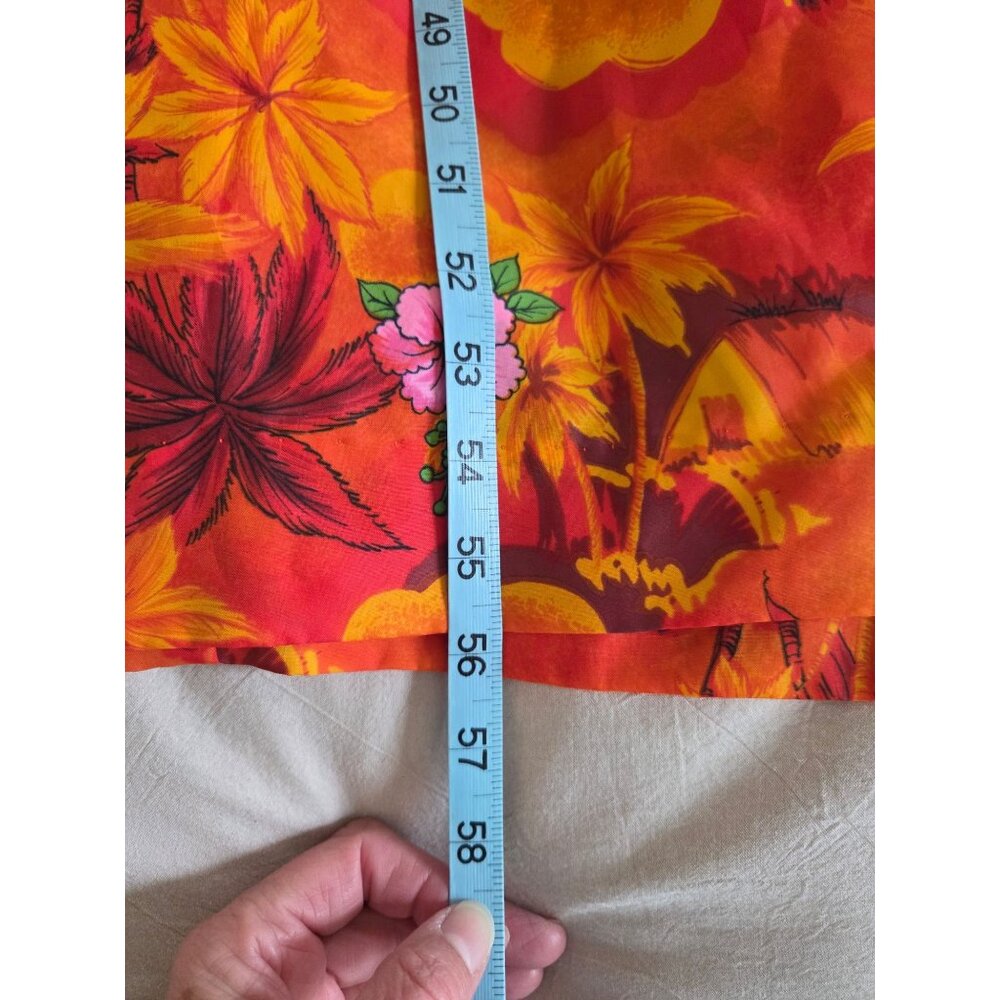 VTG Royal Hawaiian Mumu Dress Orange Floral Maxi Made In Hawaii Tropical - Picture 5 of 8
